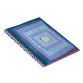 Blauw modern quilt notitieboek (Rechterzijde)