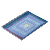 Blauw modern quilt notitieboek (Linkerzijde)