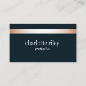 Blauw | Modern Roos Goud Gestreept Stijlvol Visitekaartje (Voorkant)