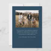 Blauw Modern Simple Wavy Twee Foto Kerstmis Feestdagenkaart (Achterkant)