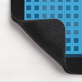 Blauw Modern Squares met Initialen Muismat (Hoek)