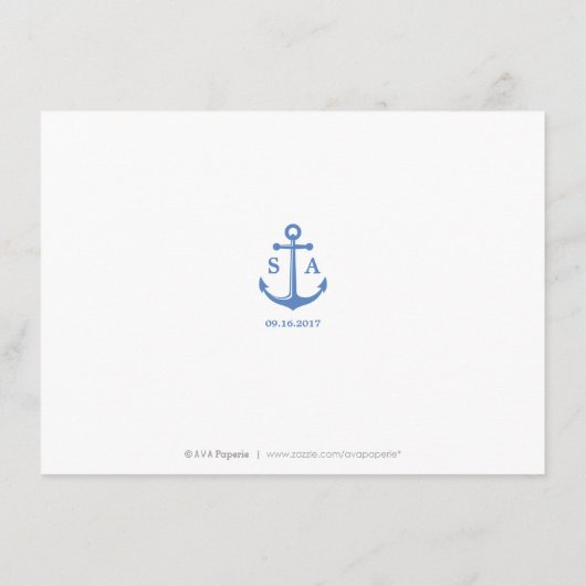 Blauw modern waterverf strand bruiloft detail kaar informatiekaartje (Achterkant)