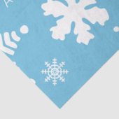 Blauw Moderne Aangepaste Naam Kerstvakantie Sneeuw Tissuepapier (Detail)
