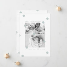 Blauw Moderne Baby Foto Collage Geboorteaankondigi