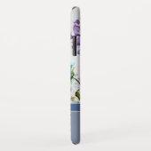 Blauw Moderne Bloemen en Vlinder Monogram Naam Case-Mate iPhone Case (Achterkant/rechts)