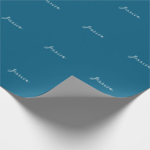 Blauw Moderne Elegante Eenvoudige Professionele Na Cadeaupapier