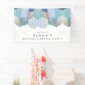Blauw Moderne Franje Bachelorette Feest Spandoek (Insitu)