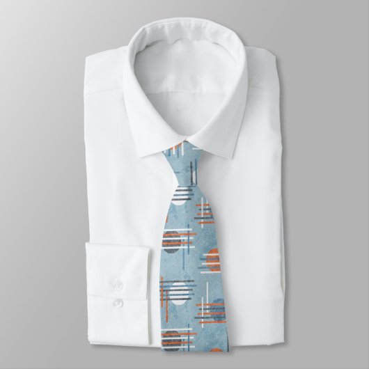 Blauw Moderne Geometrisch Stropdas (Gebonden)