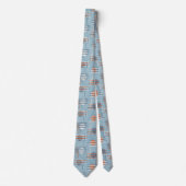 Blauw Moderne Geometrisch Stropdas (Voorkant)
