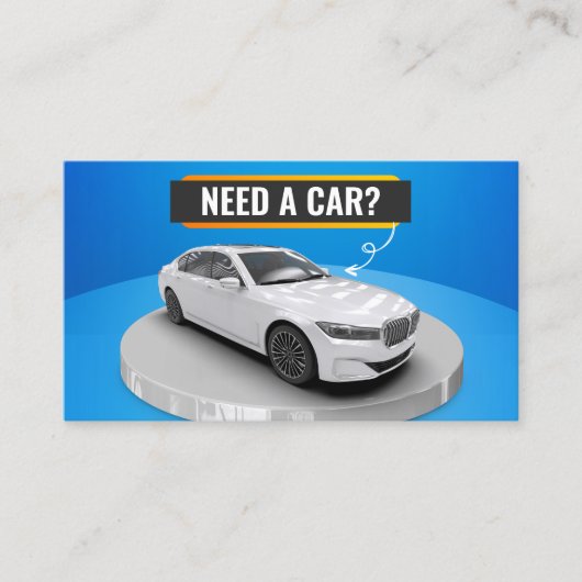 Blauw Moderne Luxe Autoverhuur Auto Huren Visitekaartje (Voorkant)