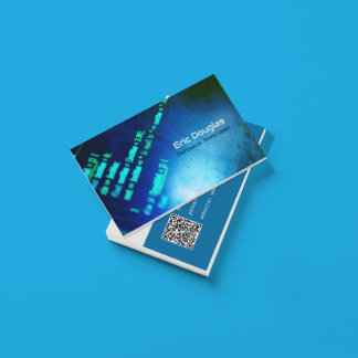 Blauw Moderne Software Tech Professional QR Code Visitekaartje