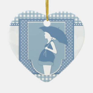 blauw moederschap keramisch ornament