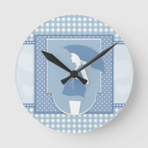 blauw moederschap ronde klok