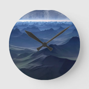 blauw - mok teapot - pijlkaartje ronde klok