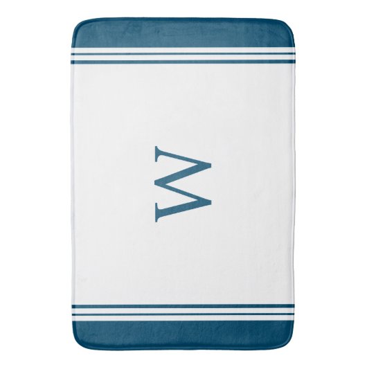 Blauw Monogram Badmat (Voorkant Verticaal)