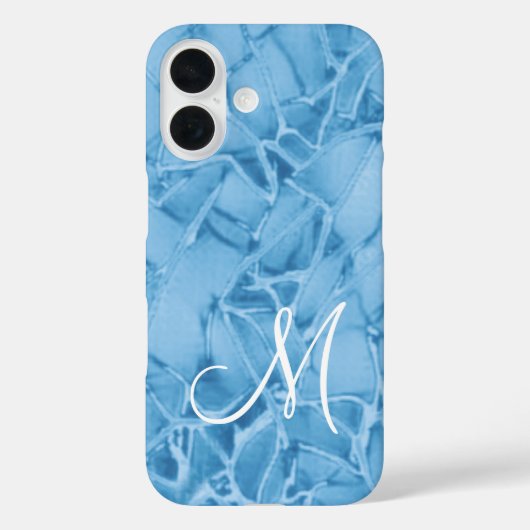 Blauw Monogram Case-Mate iPhone Case (Achterkant)