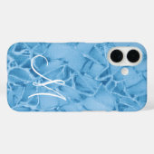 Blauw Monogram Case-Mate iPhone Case (Achterkant (horizontaal))