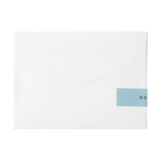 Blauw Monogram Creëer uw eigen Stijlvol Omwikkelbaar Adreslabel (Achterkant)