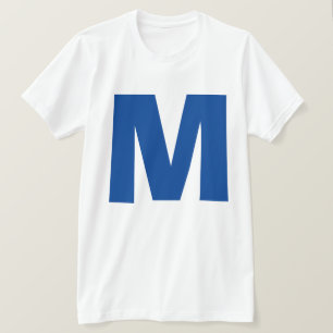 Blauw monogram eigen naam Initiaal Vervang tekst T-shirt