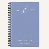 Blauw Monogram en Naam Notitieboek (Voorkant)