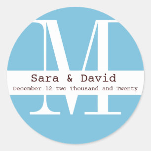 Blauw Monogram etiket