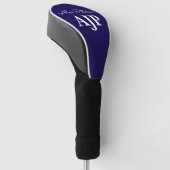 Blauw Monogram Golfheadcover (Schuin)