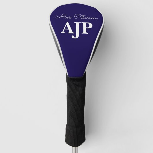 Blauw Monogram Golfheadcover (Voorkant)
