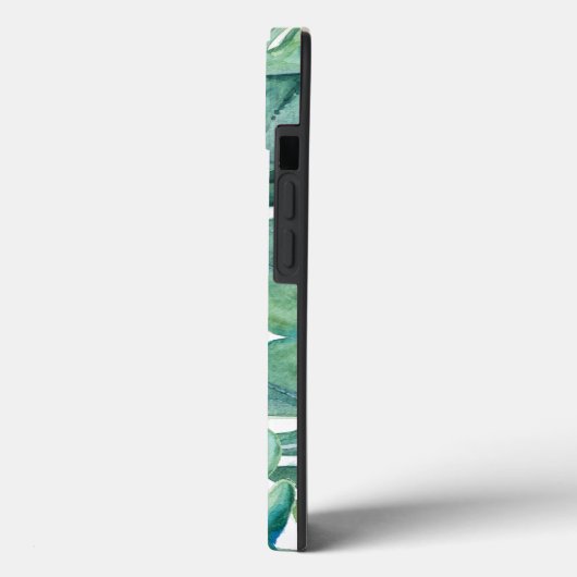 Blauw Monogram Groen Tropisch Telefoongeval Case-Mate iPhone Case (Achterkant / Links)