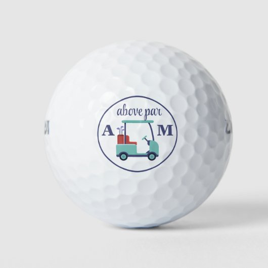 Blauw Monogram Initiaal Golfballen (Voorkant)