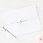 Blauw Monogram J Ronde Sticker (Envelop)