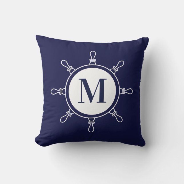 Blauw Monogram Kussen (Voorkant)