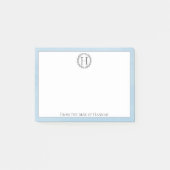 Blauw Monogram met opmerkingen na de opening Post-it® Notes (Voorkant)