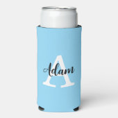 Blauw Monogram Naam Script Persoonlijk Ontwerp (Seltzer Voorkant)