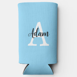 Blauw Monogram Naam Script Persoonlijk Ontwerp