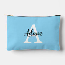Blauw Monogram Naam Script Persoonlijk Ontwerp