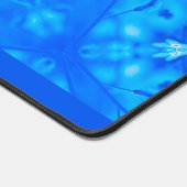 Blauw Monogram Naam Waterverf Moderne Bureaumat (Hoek)