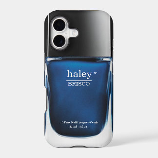 Blauw monogram nagellakfles iPhone hoesje