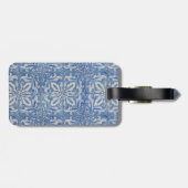blauw monogram Portugese tegels Bagagelabel (Achterkant horizontaal)