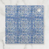 blauw monogram Portugese tegels Bedankjes Labels (Achterkant)