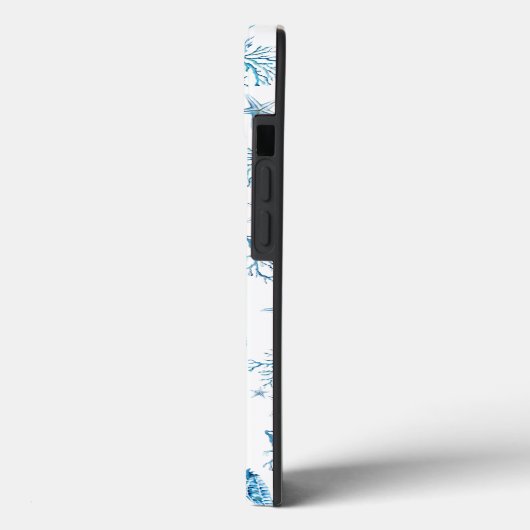 Blauw Monogram Strand Telefoonhoesje Case-Mate iPhone Case (Achterkant / Links)