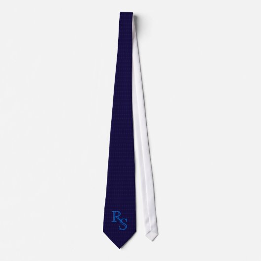 Blauw Monogram Stropdas (Voorkant)