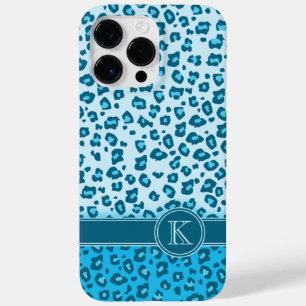 Blauw monogram van luipaard Case-Mate iPhone 14 pro max hoesje