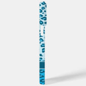 Blauw monogram van luipaard Case-Mate iPhone case (Achterkant / Rechts)