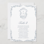 Blauw Monogram Zitkaart Kaart  Crest (Voorkant)