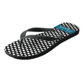 Blauw monogram zwart-wit poka Pat Pattern Teenslippers (Schuin)