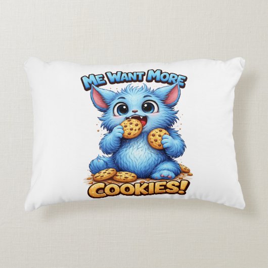 Blauw Monster Accent Kussen (Voorkant)