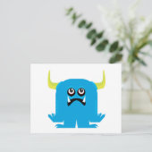 blauw monster briefkaart (Staand voorkant)