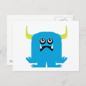 blauw monster briefkaart (Voorkant / Achterkant)