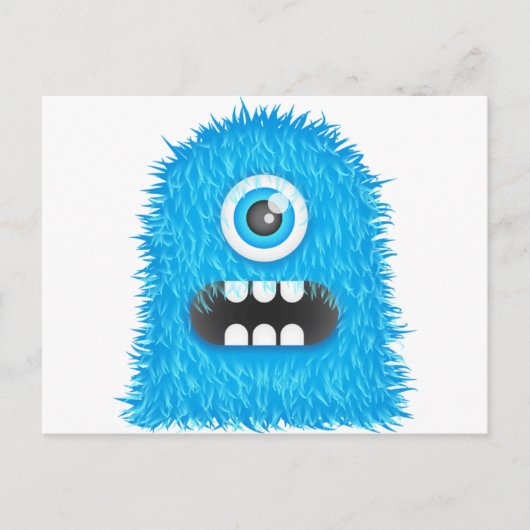 Blauw Monster Briefkaart (Voorkant)