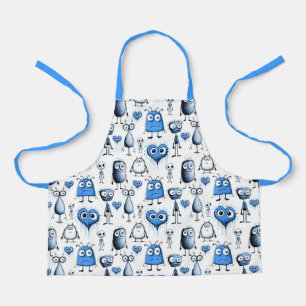 Blauw monster kinder schort